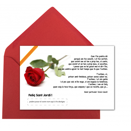 Postal Sant Jordi "Amor particular"